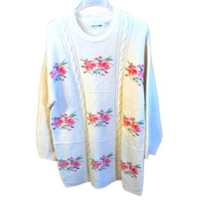 Liz & Me Cable Oversized Cable Sweater Women Size S